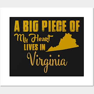 A Big Piece Of My Heart Lives In Virginia Posters and Art